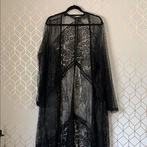 black lace long sleeve cardigan